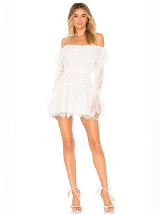 MAJORELLE Dresses & Skirts - ❤️ MAJORELLE Green Tea Mini Ivory Lace Dress